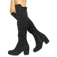 2019 Fashion Sexy 2.5 Inches Heel Faux Suede Flat Knee High Winter Ladies Boots